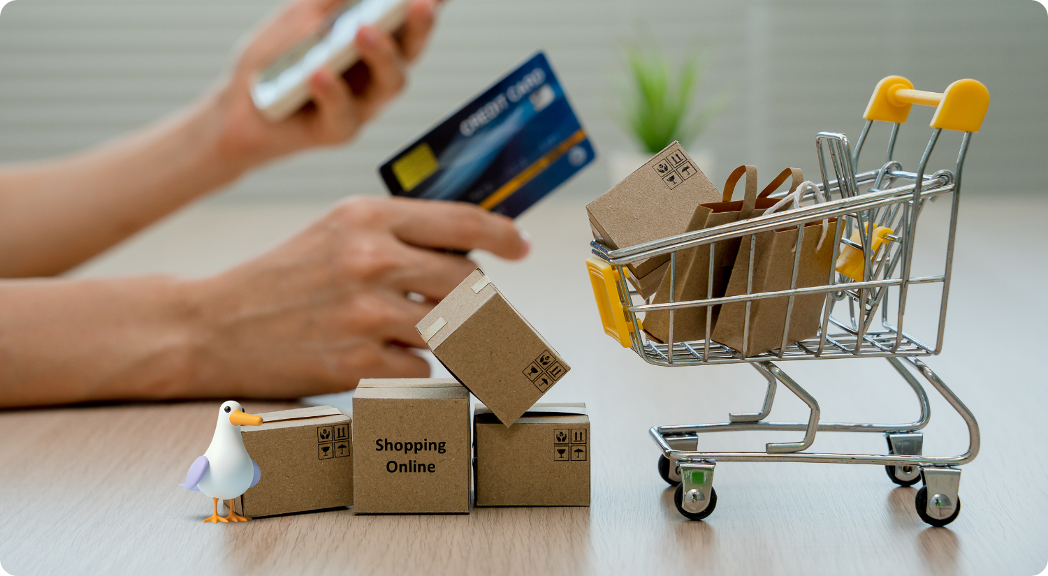 Compras online con tarjeta y smartphone